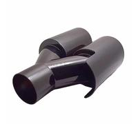 Tail Pipe 1Pcs Universal Car Stainless Steel Tail Inlet 52mm Outlet 80 Mm Throat Silencer Length Y-Shaped Double Out Twill Glossy Exhaust Exhaust Pipe(Black)