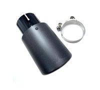 Tail Pipe 1Pcs Universal Car Styling Exhaust System Carbon Fiber Glossy Tail Pipe Black Stainless Steel Tailpipe Exhaust Tail Piece Tip(ID 48-OD 76)
