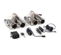 Tail Pipe 2.25'' .5" 3" Double Electric Exhaust Cutout Kit Y Pipe Control Valve With Dual System 1 Drag Remote End Exhaust Pipe(2.5INCH)