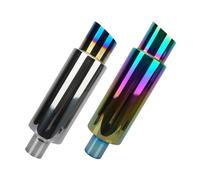 Tail Pipe 2.5inch Exhaust Muffler Pipe 63mm Turbo Sound Boost Tuning Universal Racing Car Modified Staineless Steel Chrome Tip System Car Exhaust Tip(Plate Blue)