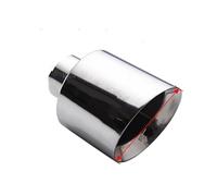 Tail Pipe 2PCS Car Accessories Exhaust Tail Pipe 4.5'' 5'' Outlet Stainless Steel Inlet Stainless Steel Muffler Tip Universal Exhaust Muffler(Sil-63-114-with logo)