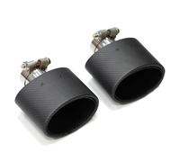 Tail Pipe 2pcs Universal Car Matte Carbon Fiber Muffler Tip Exhaust Pipe Nozzle Decoration Stainless Steel Black Oval 150mm Tailpipe Exhaust Pipe(Carbon Fiber B)