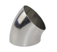 Tail Pipe 304 1.5mm Stainless Steel Pipe Elbow 45 Degree Welded Handrail Connection Exhaust Pipe Adapter(80mm x 1.5mm)