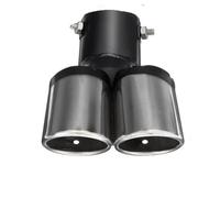 Tail Pipe 63mm Universal Car Muffler Exhaust Pipe Double Outlet Stainless Steel Chrome Silver Tip End Trim Modified Tail Throat Liner Exhaust Pipe(62mm)