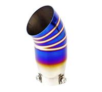 Tail Pipe 64mm Exhaust Pipe Tip 2.5inch Stainless Steel Chrome Rainbow Black Gold Burnt Blue Muffler Tail Throat 2.5 Inch Universal Car Exhaust Tail(Burnt blue)