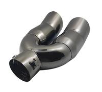Tail Pipe Car 62mm Inlet Exhaust Pipe Universal Double Outlet Muffler Tip Stainless Steel Chrome Rear Tail Car Exhaust Tip(Black)