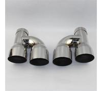 Tail Pipe Car Accessories 304 Stainless Steel H-type Single-layer Exhaust Pipe Muffler Tail Throat Double Out For Golf 4 Exhaust Whistle(66mm out 89mm)