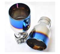 Tail Pipe Car Blue Burnt Stainless Steel Flange Exhaust End Pipe Slashed Bevel Edge Muffler Tip Silencer(IN 67 Out 89 mm)