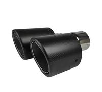 Tail Pipe Car Carbon Fiber Glossy Muffler Tip Y Shape Double Exit Exhaust Pipe Mufflers Nozzle Decoration Universal Stainless Gloss Exhaust Pipe(76.2mm-101mm-Right)