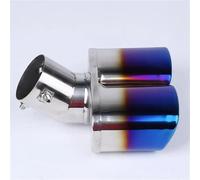 Tail Pipe Car Exhaust Pipe Muffler Tail Pipe Outlet Nozzle End Universal Stainless Steel Square End One Change Two Double Out ID 63MM Exhaust Pipe(A-Bend)