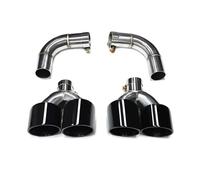 Tail Pipe Car Exhaust Tip For Q5 2021 2022 2023 2024 Upgrade Quad Carbon Fiber Muffler Tip Tailpipe Exhaust System Nozzle Exhaust Muffler(Black)