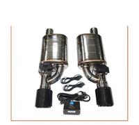 Tail Pipe Car Muffler Tip 1 Pair Universal Car Exhaust System Electric Valve Control Exhaust Pipe Kit Adjustable Valve Angle Silencer Stainless(Button a 51MM)