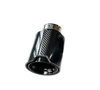 Tail Pipe Car Muffler Tip 1PCS Universal Glossy Black Performance Carbon Fiber Rear Tail Exhaust Pipe Muffler Tip Nozzle For BMW MSeries E46 E60(ID 57MM-OD 80MM)