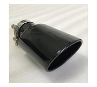 Tail Pipe Car Muffler Tip Car Modified Muffler Universal Tail Pipe Oval Stainless Steel Black Tail Throat Large Diameter Large Size 115(73-115MM)