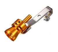 Tail Pipe Car Muffler Tip Motorbike Blow Off Turbo Whistle Exhaust Muffler Aluminum Simulator Sound Pipe S/M/L/XL Car Styling(Gold L)