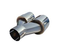 Tail Pipe Car Muffler Tip Universal 1 Pcs Car Stainless Steel Tail Throat Silencer Length Y-Shaped Double Out Twill Glossy Exhaust Muffler Tip(60mm-89mm-Right)