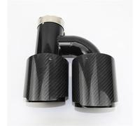 Tail Pipe Car Styling Modification Universal Dual Glossy Black Automobile Exhaust Pipe Muffler Tip Exhaust Whistle(76mm out 114mm)