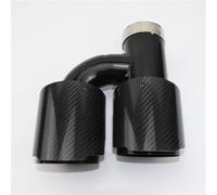 Tail Pipe Car Styling Modification Universal Dual Glossy Black Automobile Exhaust Pipe Muffler Tip Exhaust Whistle(66 out 89mm)