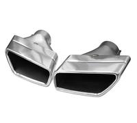 Tail Pipe Exhaust Pipe Cap 1 Pair 304 Stainless Steel Car Exhaust Tip Muffler Tip Square Nozzle Design Exhaust Pipe For BMW For G30 G31 G32 530i 540i Tail Throat Pipe(Silver Type A)