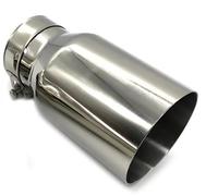 Tail Pipe Exhaust Pipe Cap 1 PC Stainless Steel Universal Exhaust End Pipe Car Exhaust Pipe Single Straight Muffler Tip For Mitsubishi Tail Throat Pipe(IN 60MM-OUT 101MM)