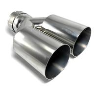 Tail Pipe Exhaust Pipe Cap 1 Piece Stainless Steel Single Layer Exhaust Tip 63mm Inlet Straight Cut 89mm Outlet Muffler Tail Pipe End Tip Tail Throat Pipe(67MM IN-101MM OUT)
