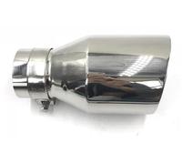 Tail Pipe Exhaust Pipe Cap 1pcs Inlet 63mm Outlet 90mm Car Slant Cut Universal Tip Exhaust Muffler Tip 304 Stainless Steel Chrome Pipe Tail Throat Pipe(67MM IN 101MM OUT)