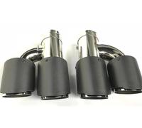 Tail Pipe Exhaust Pipe Cap 2 PCS Car Exhaust Pipe H Model Carbon Exhausts Dual End Tip Exhaust Dual Muffler Pipes Tail Tips For BENZ Tail Throat Pipe(IN 60MM-OUT 101MM)