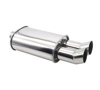 Tail Pipe Exhaust Pipe Cap 63mm Double Inlet Outlet Car Exhaust Muffler Pipes Tailpipe Racing Sport Mufflers Turbo Sound Boost Tail Throat Pipe(XH-EP053-SL)