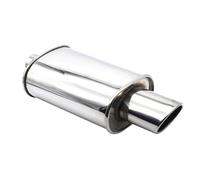 Tail Pipe Exhaust Pipe Cap 63mm Double Inlet Outlet Car Exhaust Muffler Pipes Tailpipe Racing Sport Mufflers Turbo Sound Boost Tail Throat Pipe(XH-EP057-SL)