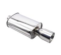 Tail Pipe Exhaust Pipe Cap 63mm Double Inlet Outlet Car Exhaust Muffler Pipes Tailpipe Racing Sport Mufflers Turbo Sound Boost Tail Throat Pipe(XH-EP051-SL)