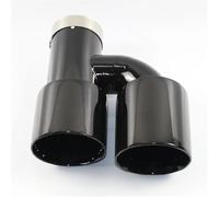 Tail Pipe Exhaust Pipe Cap Car Accessories 304 Stainless Steel Glossy Black H Type Dual Exhaust Pipe Muffler Tail Throat Tail Throat Pipe(63mm out 76mm F)