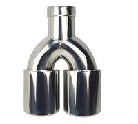 Tail Pipe Exhaust Pipe Cap Car Mufflers Exhaust Tail Throat Pipe Tip Universal Stainless Steel Multi-size Dual Outlet Auto Muffler 51mm 63mm Tail Throat Pipe(Silver 67MM)