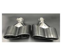 Tail Pipe Exhaust Pipe Cap For Benz 1 Pair Oval Dual Outlet Y Type Glossy Black Exhaust Pipes Carbon Fiber Exhaust Tip Tail Throat Pipe(54 IN 180 OUT)