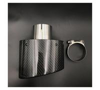 Tail Pipe Exhaust Pipe Cap Two Color Big Size 150MM Outlet Oval Glossy Cabon Fiber Exhaust Tip Universal Oval Muffler Pipe Exhaust Tip Tail Throat Pipe(57 IN -150 OUT Black)