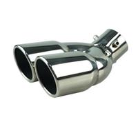 Tail Pipe Exhaust Pipe Cap Universal 63mm Car Inlet Double-Barrel Rear Exhaust Tip Tail Pipe Muffler Outlet Stainless Steel Car Accessories Tail Throat Pipe(Silver W)