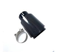 Tail Pipe Exhaust Pipe Cap Universal Modiflcation Stainless Steel Single Exhaust Pipe Full Carbon Glossy Black Cover Muffler Tip Tail Throat Pipe(IN 76MM-OUT 101MM)