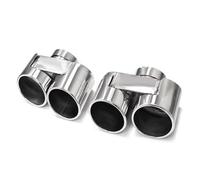 Tail Pipe For BMW G22 G23 G26 420i 430i 425i Quad Carbon Fiber Exhaust Tip Muffler Nozzle Pipe Replacement Tailpipe Car Exhaust Tip(Silver)