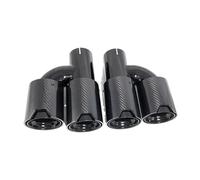 Tail Pipe For BMW M2 M3 M4 M5 Universal 1Pair H Double Glossy Black Dual Exhaust Tips Pipe Muffler Carbon Fiber Tailpipe(ID 63MM-OD 80MM)