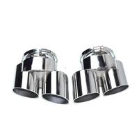Tail Pipe For BMW X5 X6 Bilateral Quad Tailpipe G05 G06 Exhaust Pipe One to Two Stainless Steel Black Muffler Tip Nozzle Exhaust Pipe(Silver)