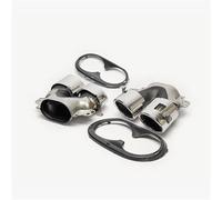 Tail Pipe Rear Bumper Turbo Muffler Exhaust Tips Pipe Exits For Mercedes For Benz W177 A35 C118 CLA35 X247 GLB35 A45S AMG Refitting 2020-Up Exhaust Tail Piece Tip(Silver)