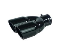 Tail Pipe Universal Car 63mm Inlet Diameter 76mm Outlet Double-Barrel Rear Exhaust Tip Tail Pipe Muffler Stainless Steel Car Exhaust Tail(BK straight)