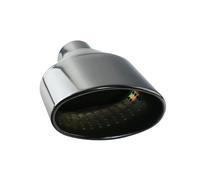 Tail Pipe Universal Car Exhaust Tip For Stainless Steel Rolled Oval Outlet Slant End Pipe Car Exhaust Tail(Black left)