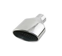Tail Pipe Universal Car Exhaust Tip For Stainless Steel Rolled Oval Outlet Slant End Pipe Exhaust Pipe(Silver right)