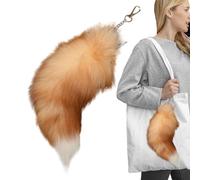 Tail Plush Toy Key Chain - Foxes Tail Plush Toy Key Chain Filled Pendant, Soft Plush Keyring Stuffed Doll Keychains, Anime Toy Stuffed Animal Doll