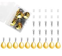 Tail Spinners Blades for Bass Fishing: 10pcs/box Spinnerbaits Colorado Blades with Ball Bearing Swivels and Screw Lock for Worm Spoons Lure Making - Swimbait Spinner Gold Colorado Size 1