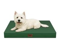Tail Stories Dog Bed for Small Dogs and Cats Outdoor Waterproof Orthopedic Foam Egg Cup with Washable and Removable Oxford Cover, Dark Green