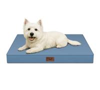 Tail Stories Dog Bed for Small Dogs and Cats Outdoor Waterproof Orthopedic Foam Egg Cup with Washable and Removable Oxford Cover, Blue