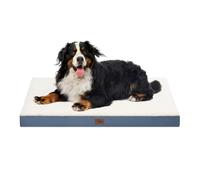 Tail Stories Dog Beds for Large Dogs, Comfort Orthopedic Dog Bed for Extra Large Dogs, Big Waterproof Pet Bed with Washable Removable Oxford Cover, Blue White