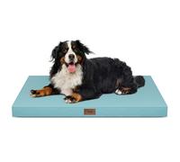 Tail Stories Extra Large Dog Cage Bed, Large Waterproof Dog Bed for Large Dogs, Orthopedic Egg Foam Pet Bed with Removable Cooling Cover, Light Blue