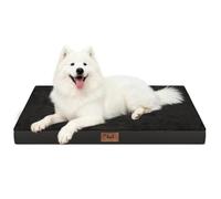 Tail Stories Large Comfortable Washable Dog Bed Orthopedic Egg Crate Foam Mat for Large Dogs with Removable Cover 104x68cm Black
